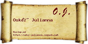 Oskó Julianna névjegykártya