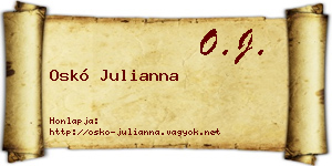 Oskó Julianna névjegykártya